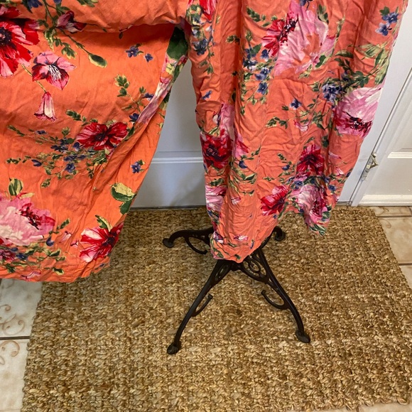 Terra & Sky Colorful Floral Cropped Wide Leg Pants 0X 14W - Picture 6 of 7